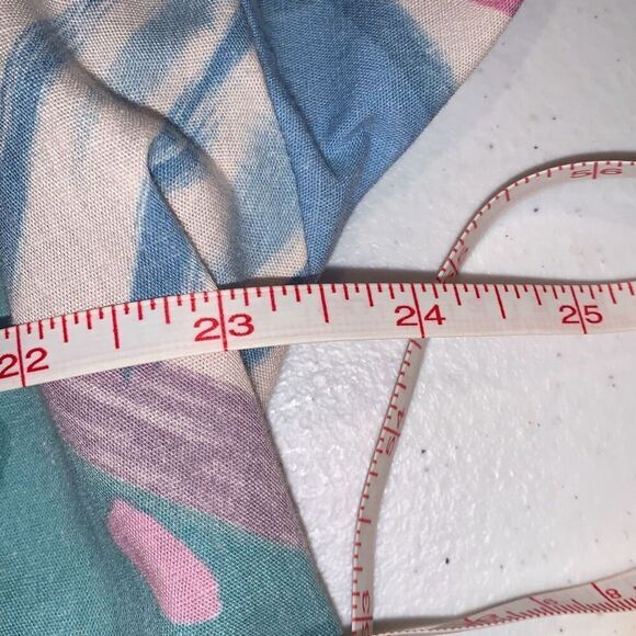 Vintage 80’s Unique Pastel Funky Print Bold Shoulder Button Down Long Sleeve Shi - Picture 14 of 16